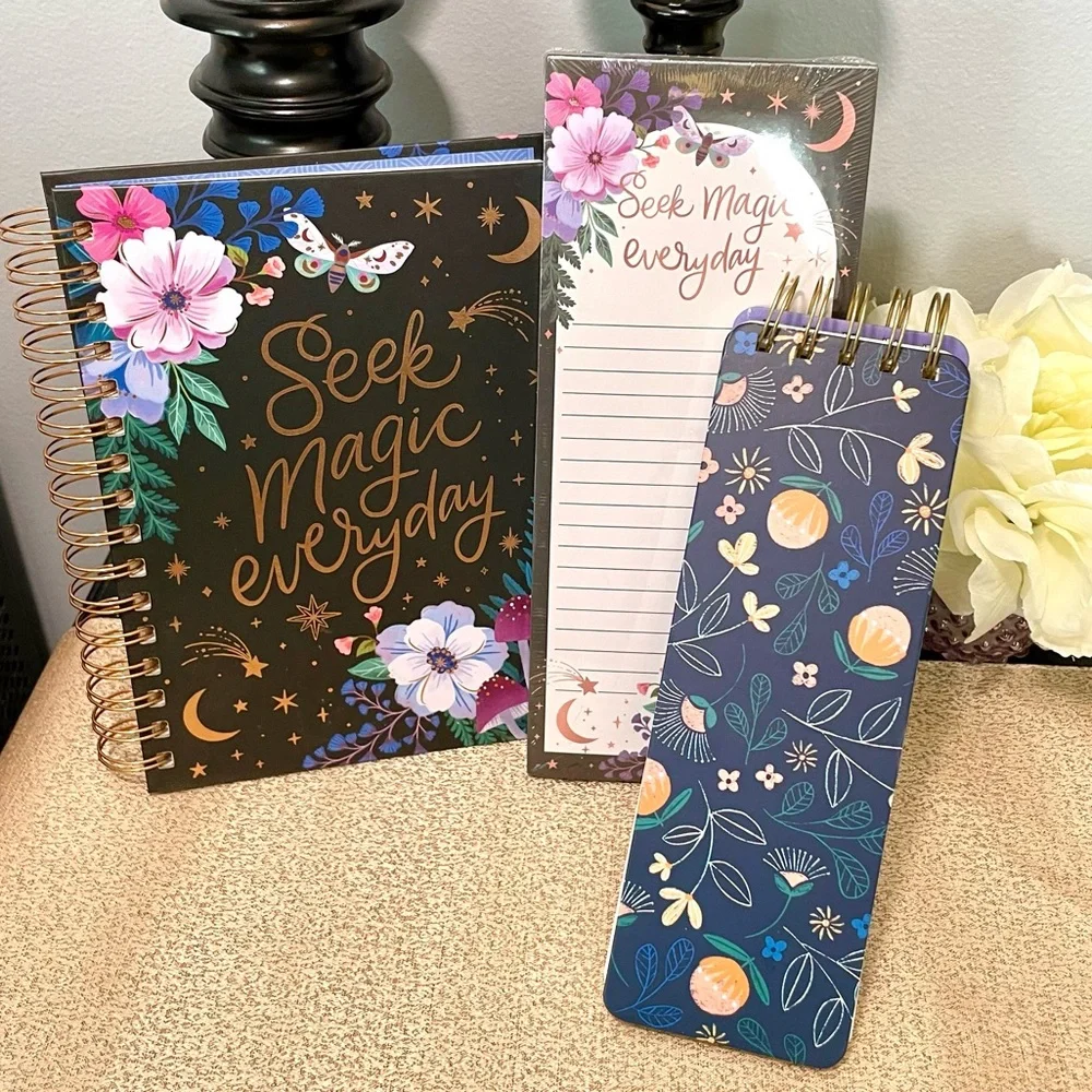 NWT SEEK MAGIC EVERYDAY Hardcover Notebook/Journal Notepad Stationery Bundle